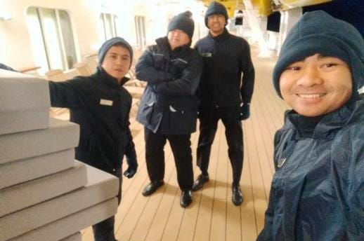 Crew on board Spirit of Discovery